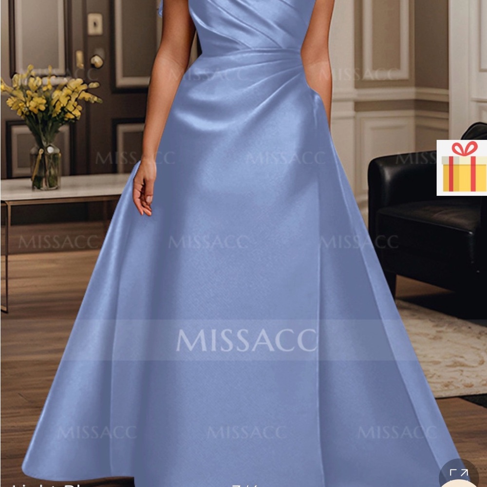 Missacc Elegant Blue Mother of the Bride Gown